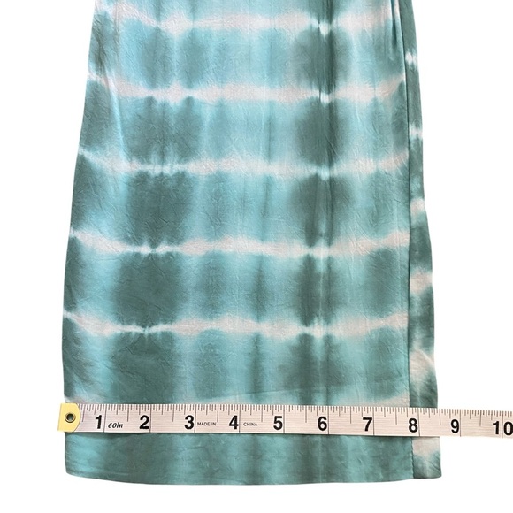 Olivaceous Tie Dye Blue-Green and White Strapless Jumpsuit Size Medium - Picture 9 of 11